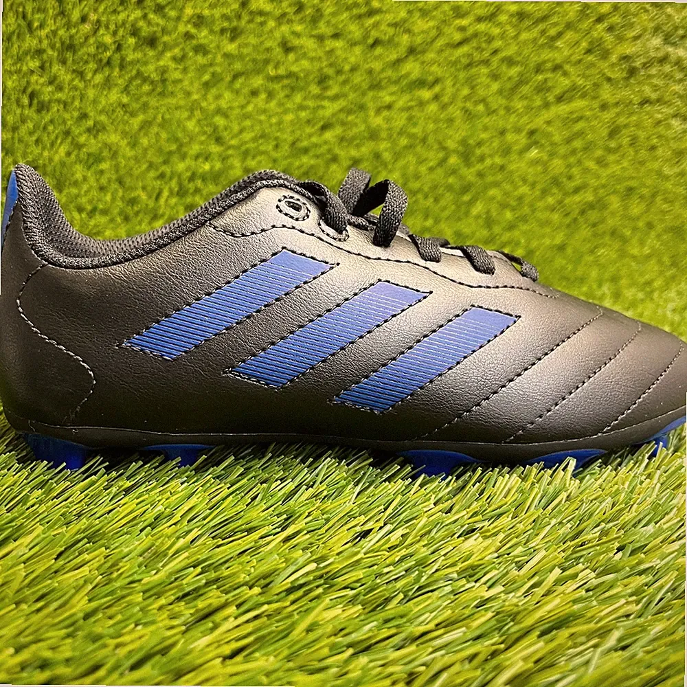 Adidas Goletto VIII FG Boys Size 3.5Y Black Blue Running Leather Soccer Cleats