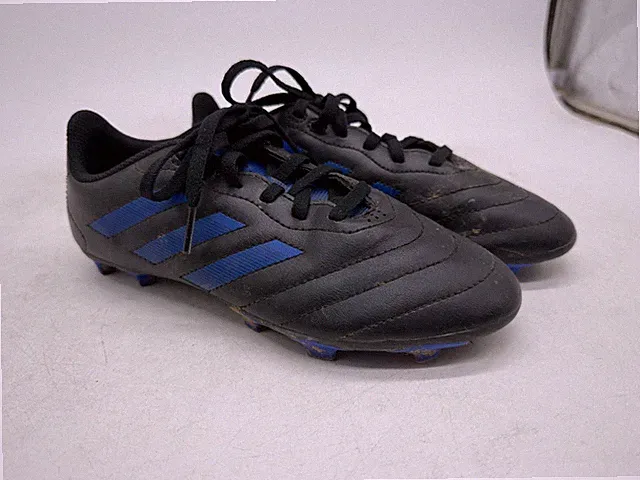 Adidas Goletto VIII FG Cleats Youth Kids Black Blue Leather Football Boots - 3.5