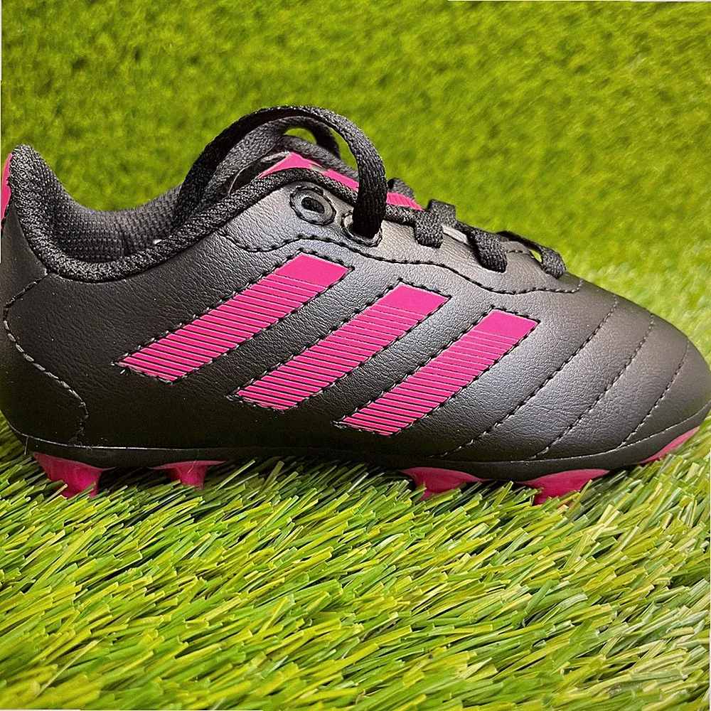 Adidas Goletto VIII FG Girls Size 10K Black Pink Running Leather Soccer Cleats