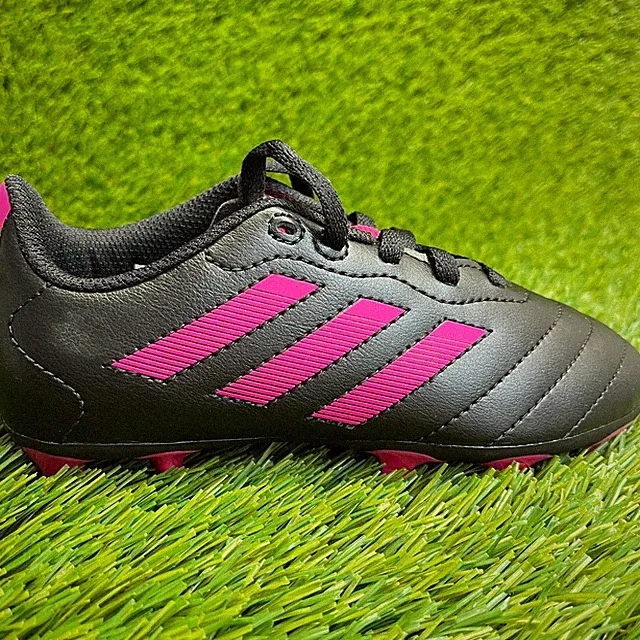 Adidas Goletto VIII FG Girls Size 12K Black Pink Running Leather Soccer Cleats