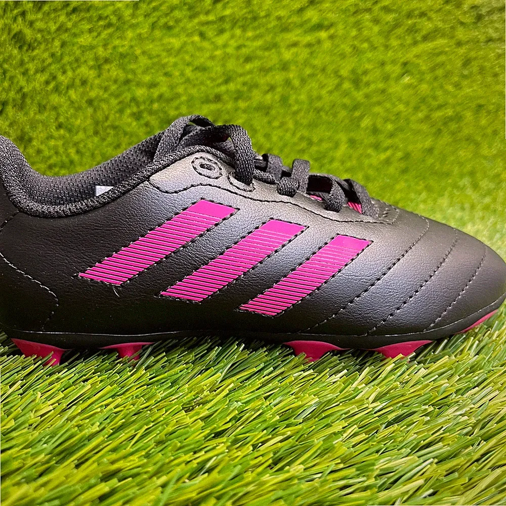 Adidas Goletto VIII FG Girls Size 12K Black Pink Running Leather Soccer Cleats
