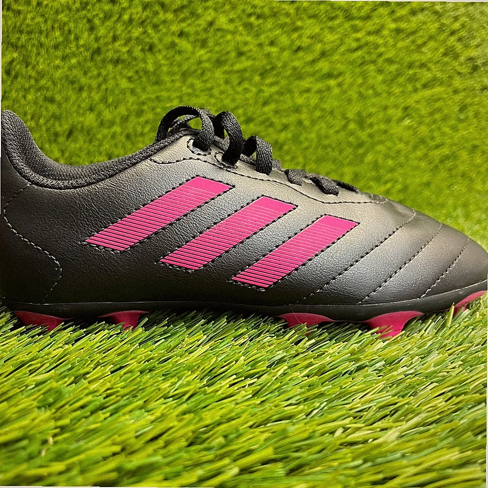 Adidas Goletto VIII FG Girls Size 2Y Black Pink Running Leather Soccer Cleats