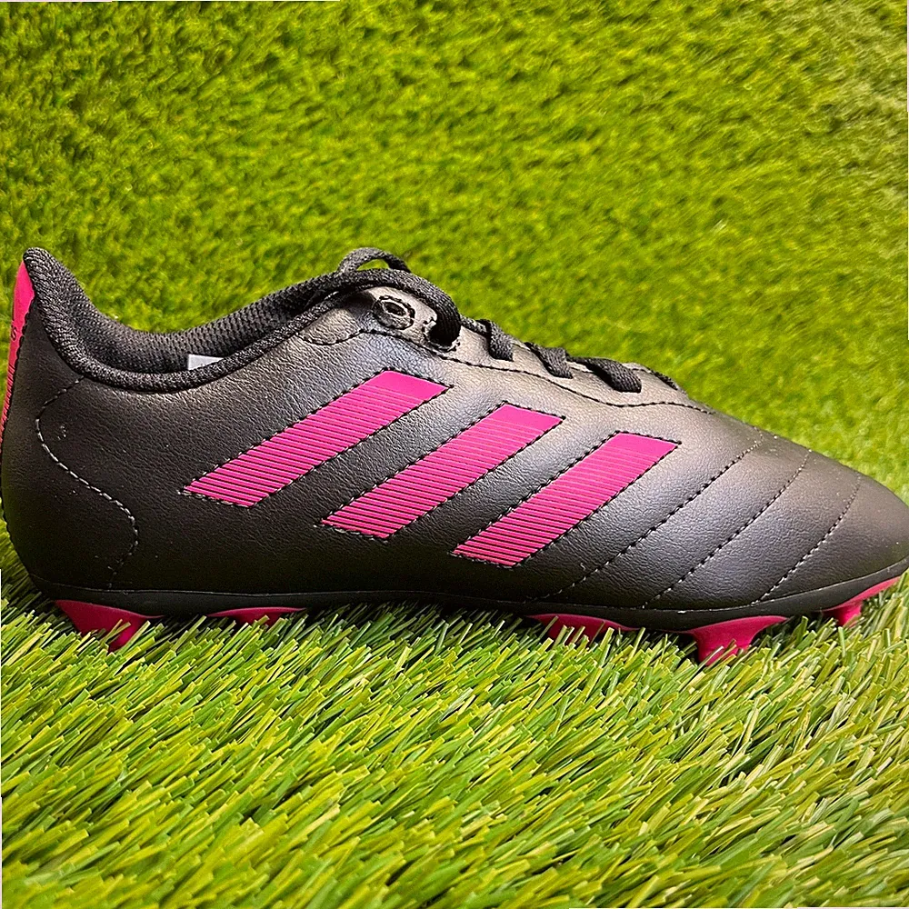 Adidas Goletto VIII FG Girls Size 4Y Black Pink Running Leather Soccer Cleats