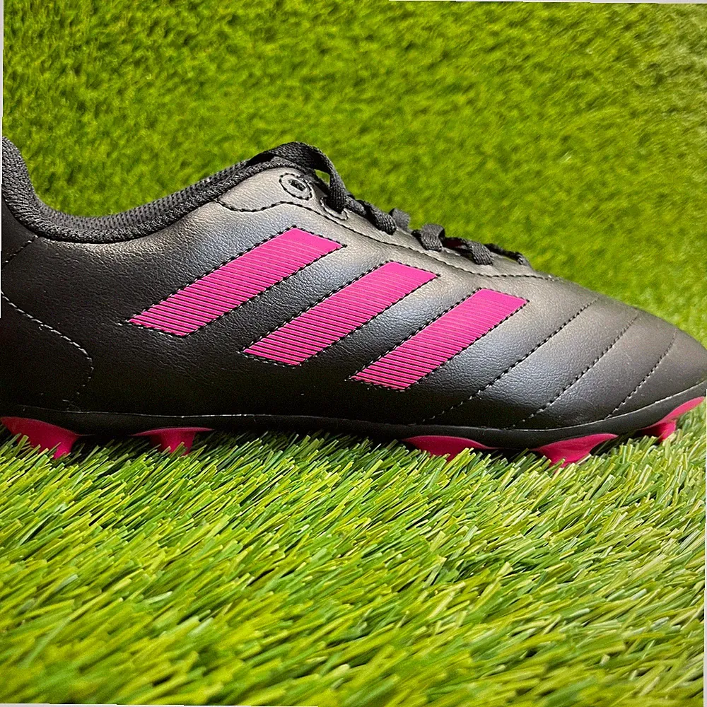 Adidas Goletto VIII FG Girls Size 5.5Y Black Pink Running Leather Soccer Cleats