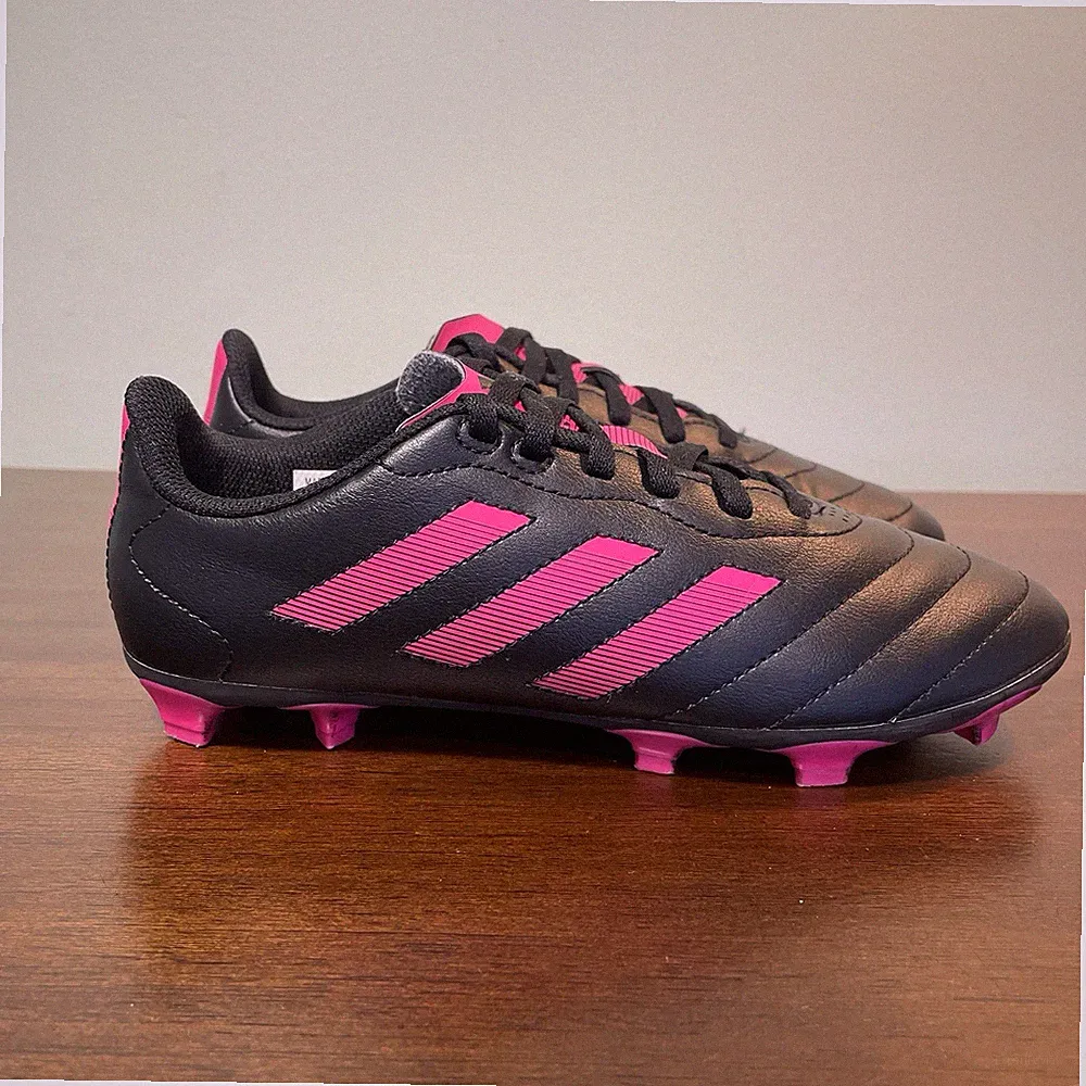 Adidas Goletto VIII FG J Core Youth Soccer Cleats - Black/Shock Pink Girls 4 1/2