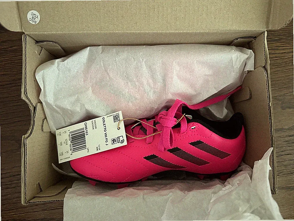 Adidas Goletto VIII FG J Soccer Cleats Pink Black Kids Shoes GW6163 Size 13K