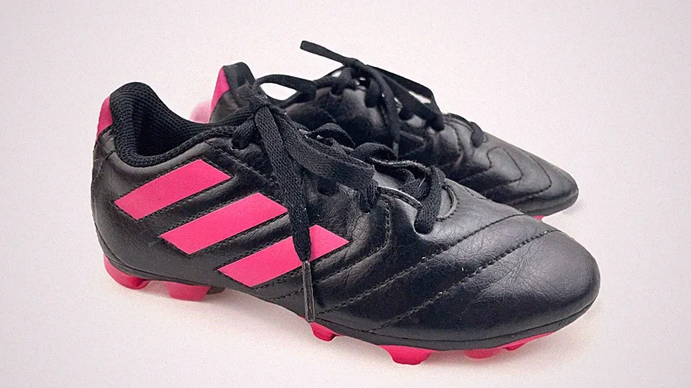 Adidas Goletto VIII FG Kids Soccer Cleats Size 12.5K Black Pink FV2895 VERY GOOD