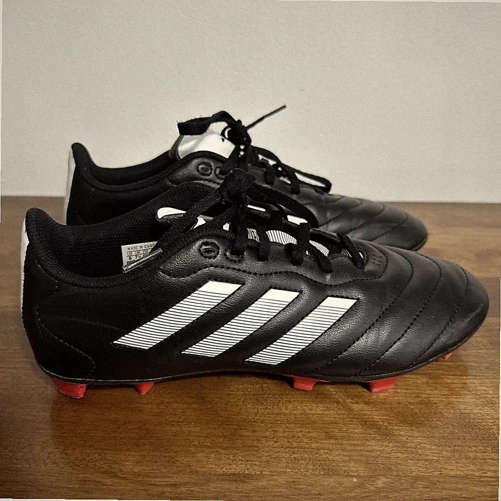 Adidas Goletto VIII FG Mens Size 7 Black White Red Running Leather Soccer Cleats