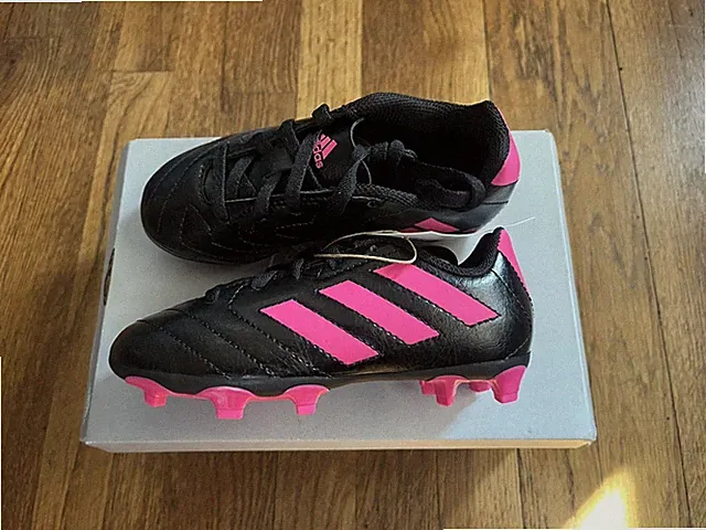 Adidas Goletto VIII FG Sz 10.5 Kids Soccer Cleats Black & Pink