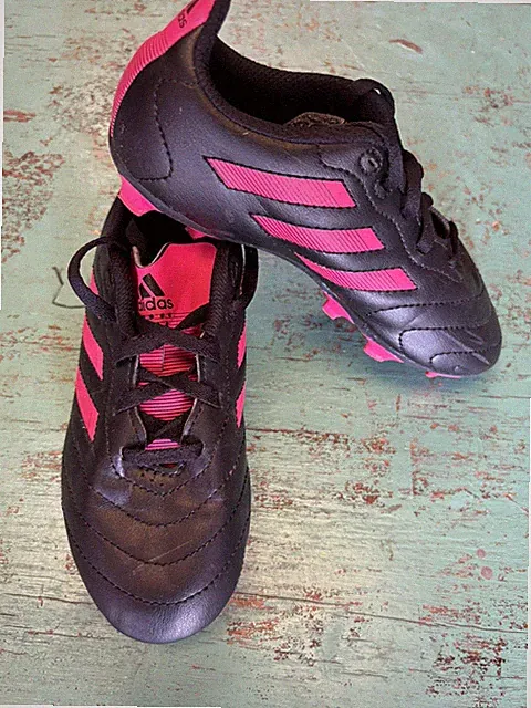 Adidas Goletto VIII Firm Ground Soccer Cleats Kids Size 1 Black Pink Girls