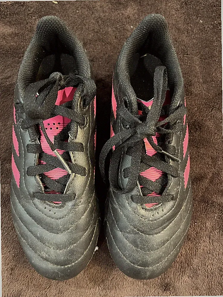 Adidas Goletto VIII Firm Ground Soccer Cleats Kids Size 1 Black Pink Girls