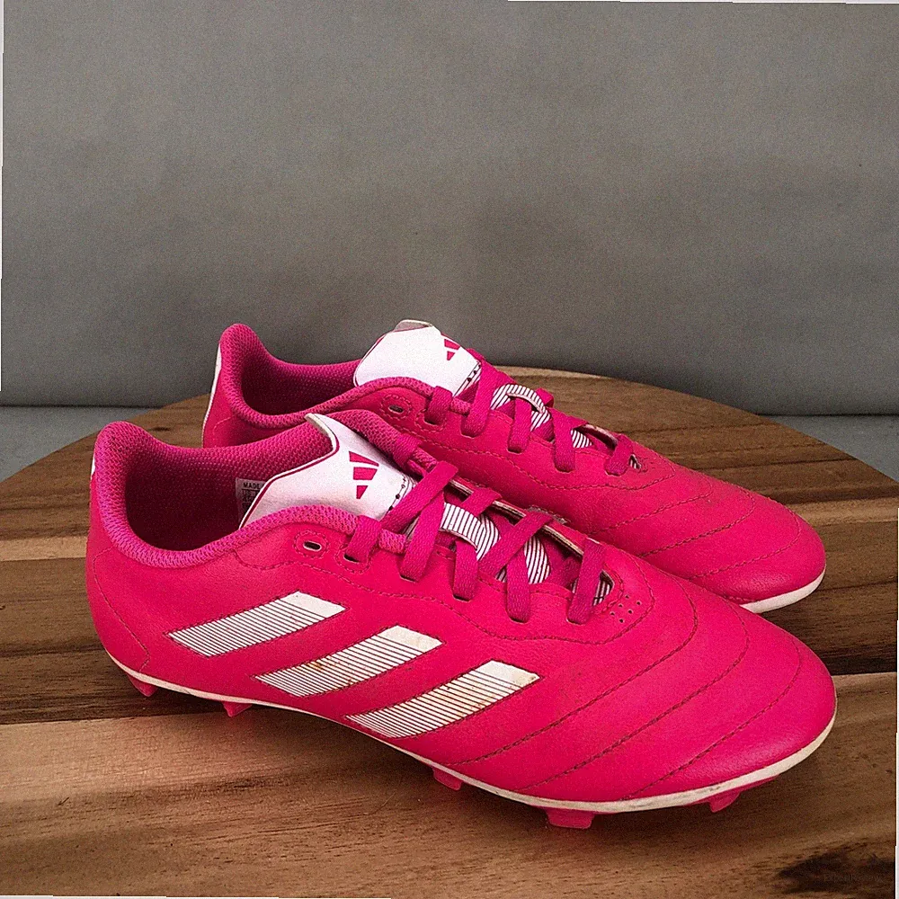 Adidas Goletto VIII Firm Ground Soccer Cleats Pink White Youth Size 4.5 Lace Up