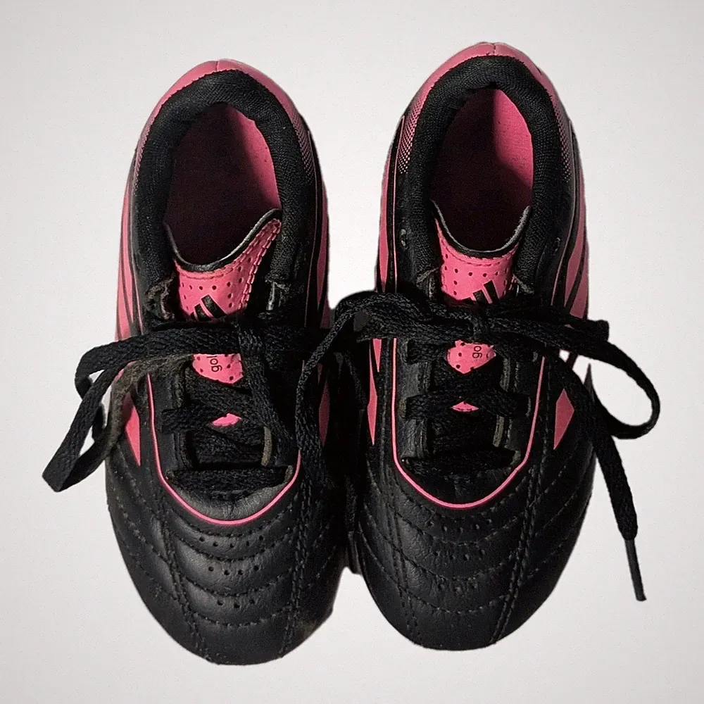 ADIDAS Goletto VIII Kids Soccer Cleats Shoes, Size:US8K, Black-Pink