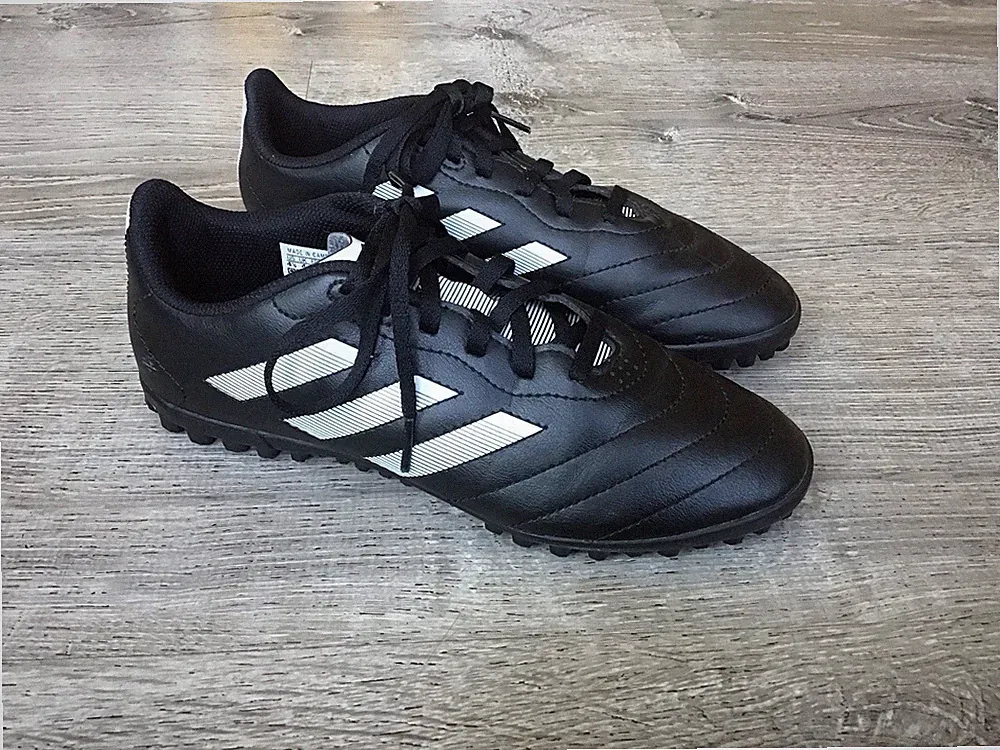 Adidas Goletto VIII TF J Black Leather Indoor Turf Soccer Cleats GY5781 Size 4.5