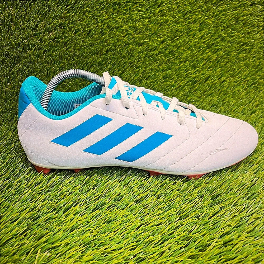 Adidas Golletto VII FG Womens Size 11 White Blue Running Athletic Soccer Cleats