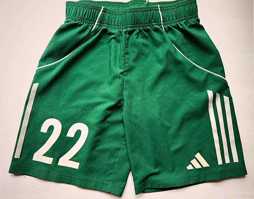 green soccer shorts