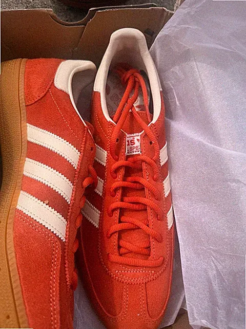 Adidas Handball Spezial Red White Gum Suede Sneakers Men’s 10 New w/ Box