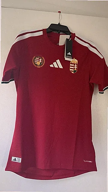 adidas Hungary Soccer Jersey Men’s S Red White Green Slim Fit