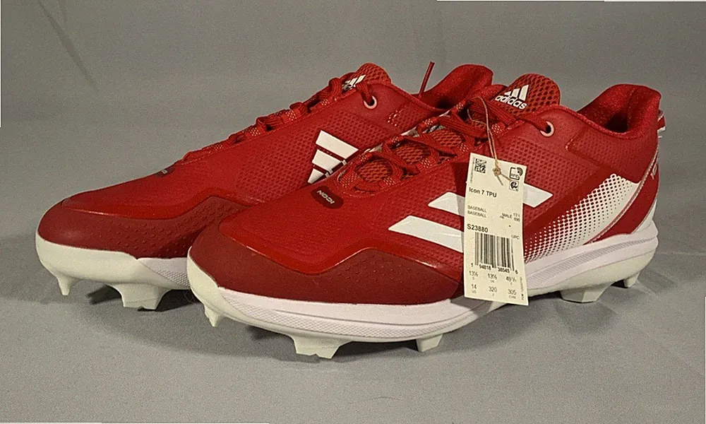 Adidas Icon 7 TPU - Team Power Red Baseball Shoes Cleats, Men’s Size 14, B20