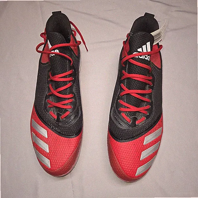 Adidas Icon V Bounce Metal Baseball Cleats Size 16 G28254 Red / Black / White