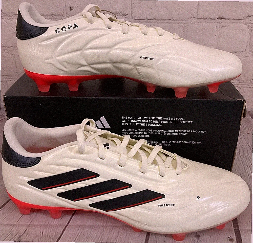 Adidas IE4979 Copa Pure 2 Pro FG Soccer Cleats Ivory Black Solar Red US 7 W 8
