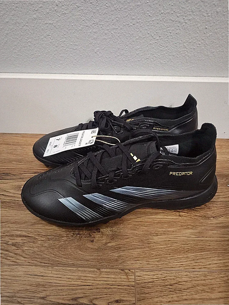 Adidas IF6377 Predator League Turf Soccer Shoes Black Gold Mens Size 7/Women's 8