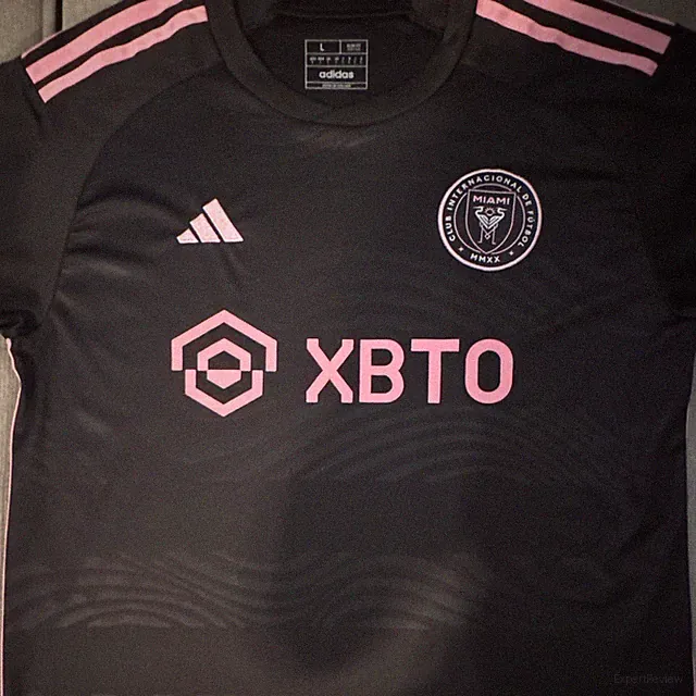 adidas Inter Miami CF Black Pink Short Sleeve Soccer Jersey Mens Size L