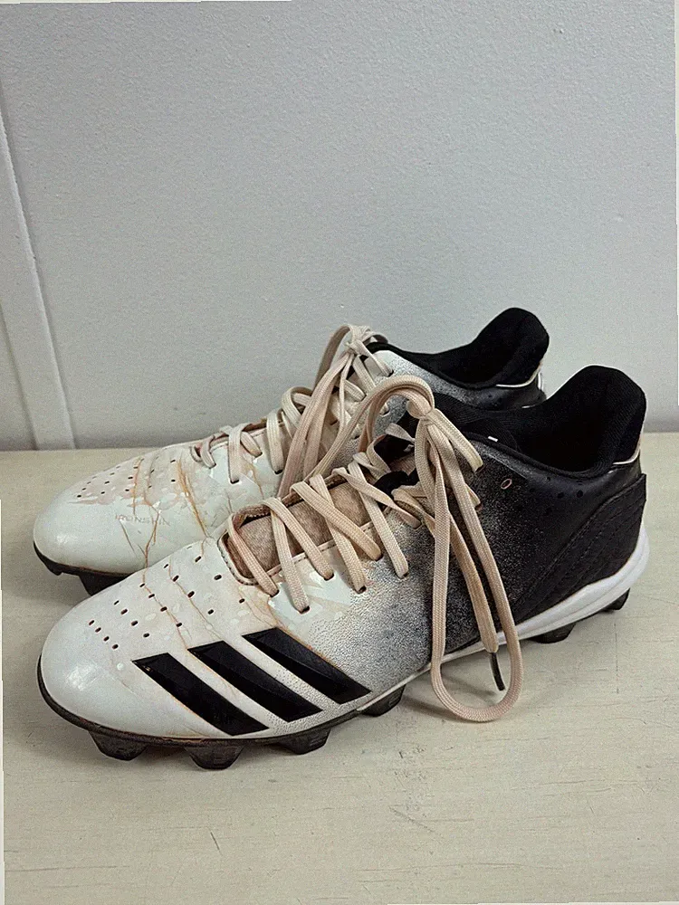 Adidas Ironskin Soccer Cleats Shoes Mens 9.5 Black White Firm Ground Football