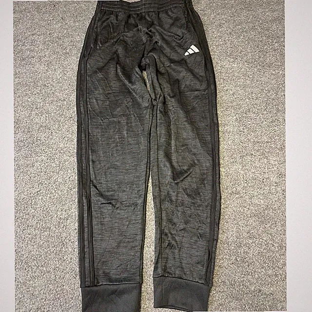 Adidas Joggers Boys Size 14/16 Gray Heather Regular Fit Tapered Athletic Pants