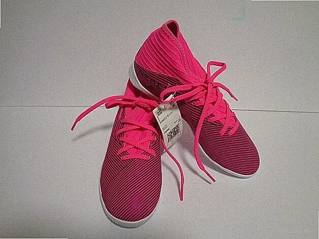 Adidas JR Boys Nemeziz 19.3 IN J (Size 3.5) indoor Soccer Cleats Shock Pink NWT