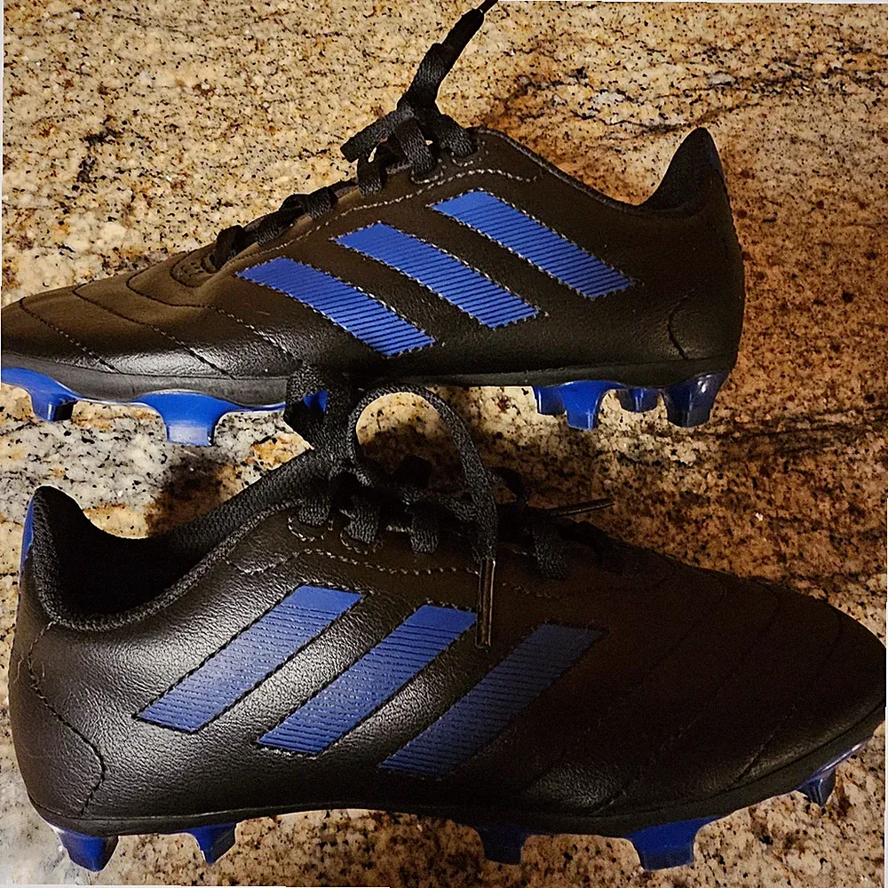 Adidas Jr. Goletto VII Firm Ground Soccer Cleats YOUTH SZ 2.5 Black Royal Blue