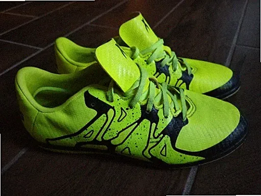 adidas Jr X 15.3 IN Indoor Soccer Shoes Flat Cleats S83264 mens 5.5 Neon Yellow