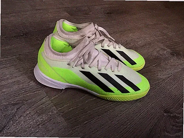 adidas Jr X Crazyfast.3 Indoor Shoes Kids Junior Size 2 Cleats Boys IE1563