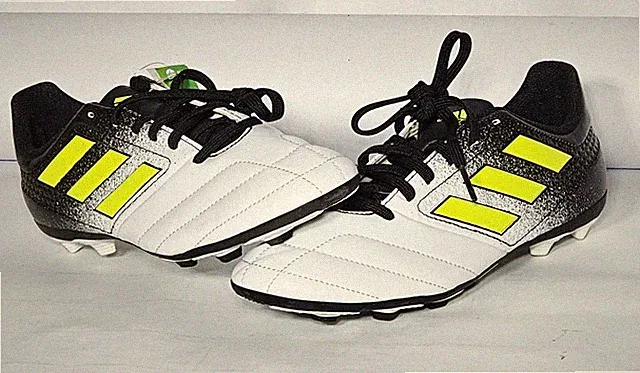 ***Adidas Junior Ace 17.4 FG Soccer Cleats (White/Volt) Sizes Vary (Youth-Adult)