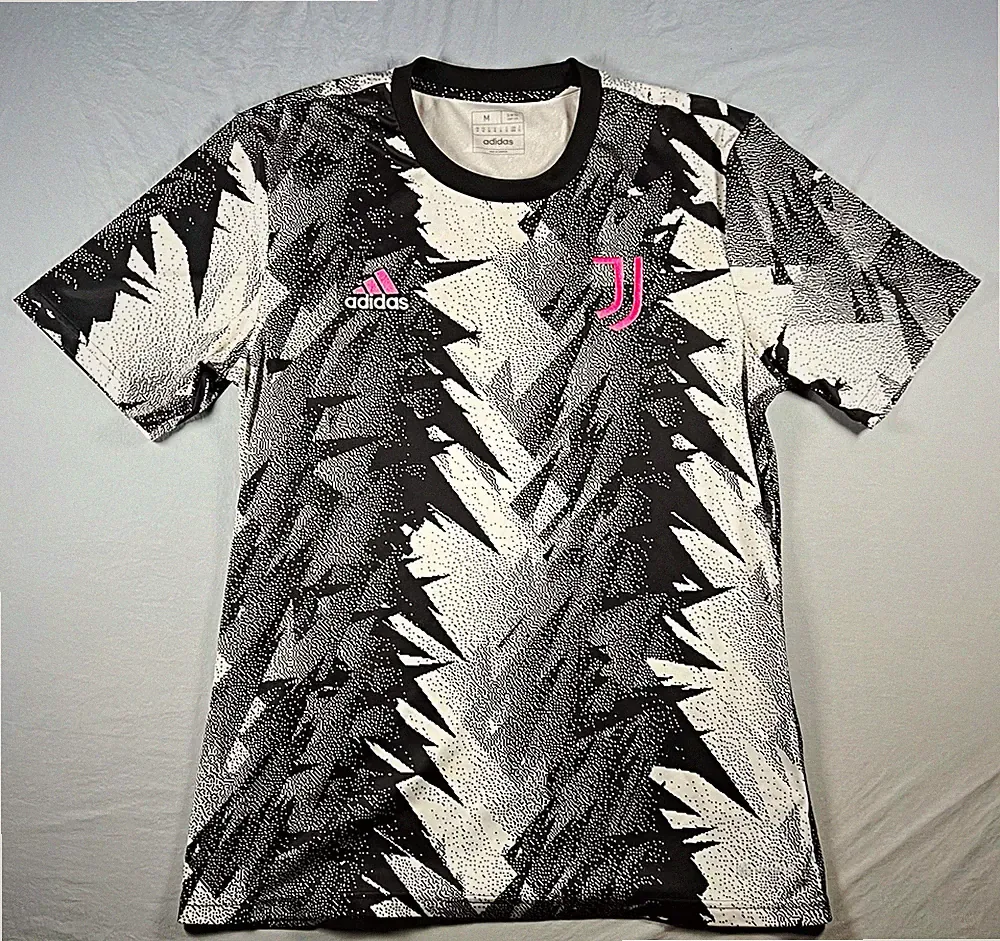 adidas Juventus Soccer Jersey Shirt Size M Black/White/Pink Team Jersey