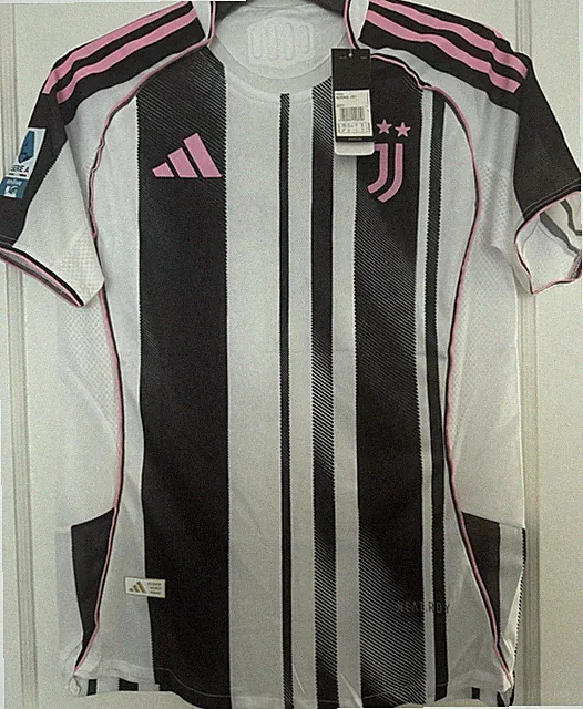 adidas Juventus Yildiz #10 Soccer Jersey Men's Medium White Black Pink