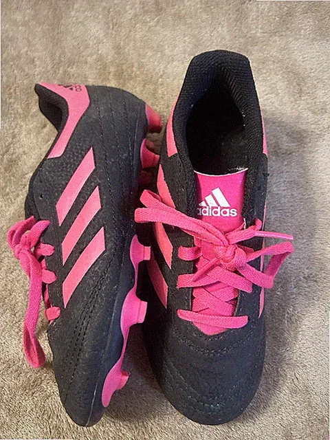 Adidas Kid Size 13 Pink Black Youth Soccer Cleats Sports Athletic Outdoor