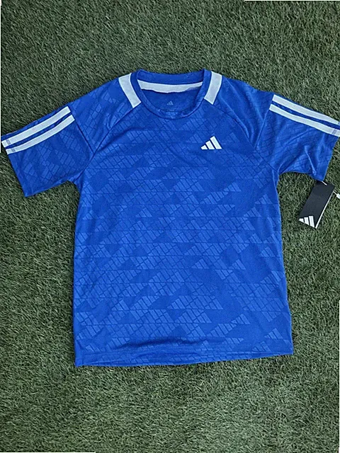 ADIDAS Kids Blue Unisex Regular Fit T-shirt Adidas Logo Pattern SZ L(14/16) NWT