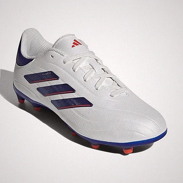 Adidas Kids Copa Pure II League Soccer Cleats US 4 FR 36 White Blue Leather GUC