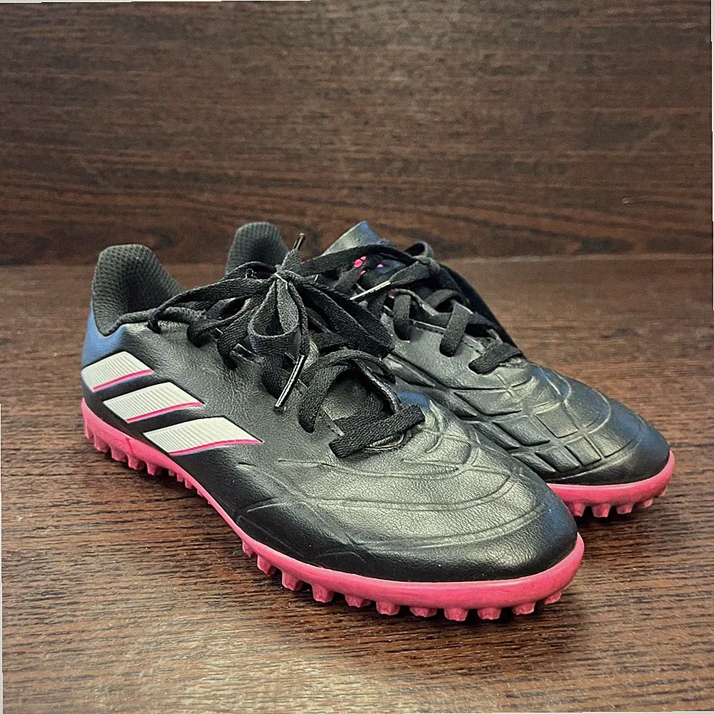 Adidas Kids Copa Turf Soccer Cleats Shoes Size 1.5 Black Pink White Athletic