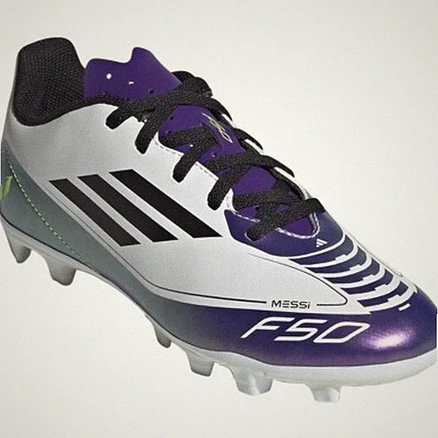 Adidas Kids F50 Club Messi FxG Soccer Cleats White/Black/Purple Size US 6 NWB