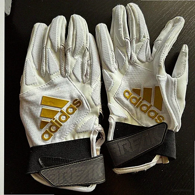 Adidas Kids Football Receiver Gloves Size YOUTH Medium White Gold
