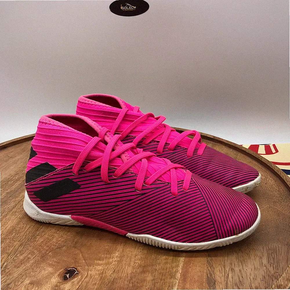 Adidas Kids Girls Nemeziz 19.3 IN J (Size 1.5) indoor Soccer Cleats Shock Pink