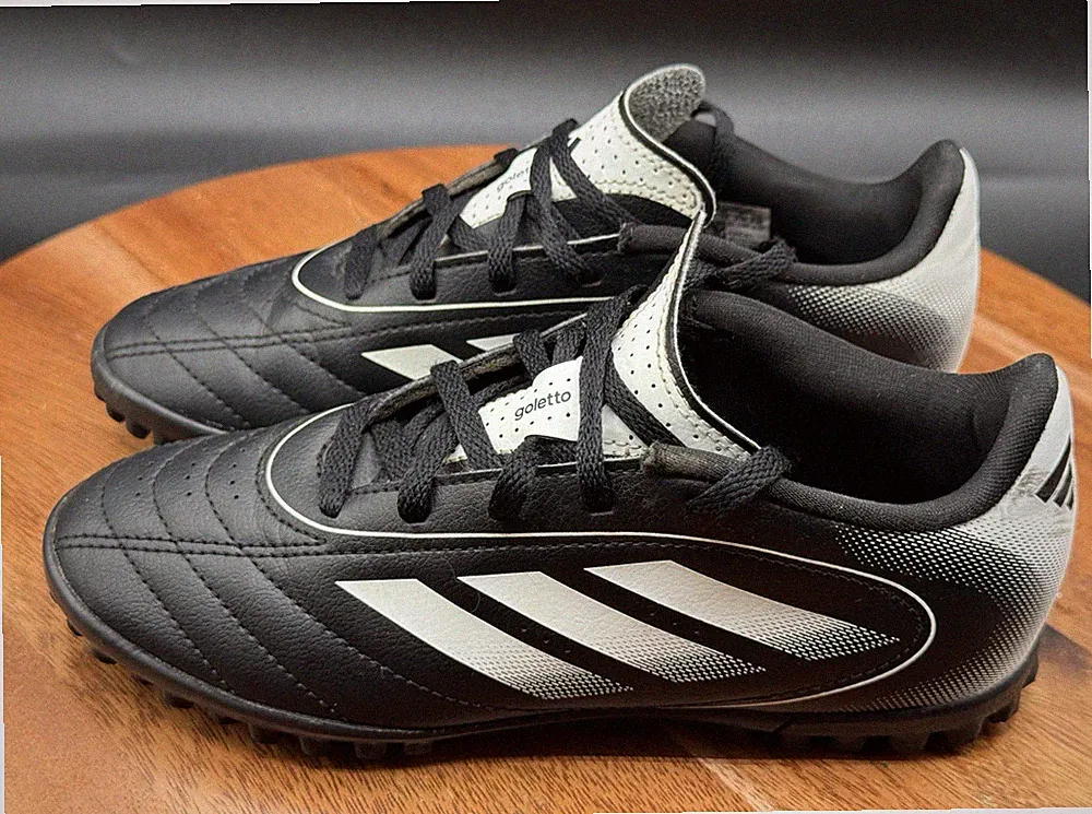 adidas Kids Goletto IX TF Turf Soccer Cleats Black White IH0101 Size US 2.5Y