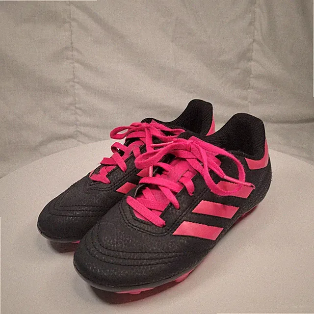Adidas Kids Goletto VI FG Black Pink Lace Up Soccer Cleats Kids Size 1