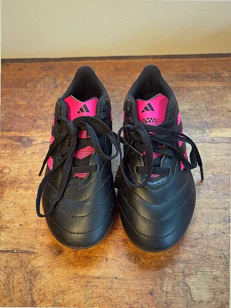 adidas Kids' Goletto VIII FG J Soccer Cleats Black/Pink GX6907 Size 12.5