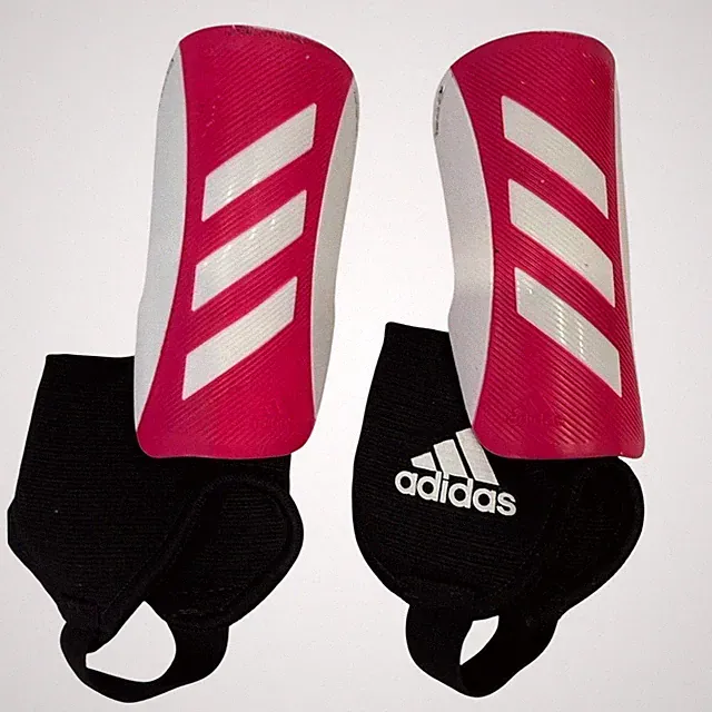Adidas Kids Jr Tiro Match Shin Guards Pink White Black Size S Ankle Strap