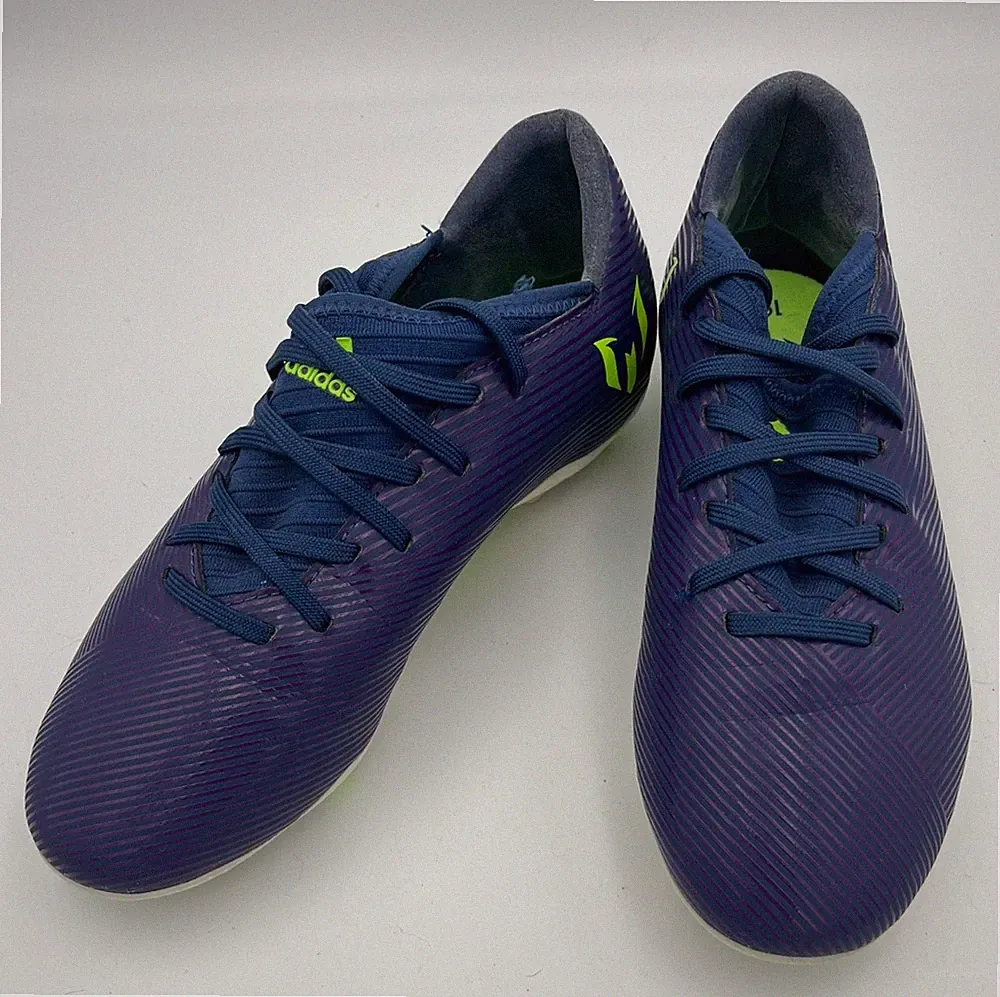 Adidas Kids Messi Soccer Cleats Blue Neon Size 5 Firm Ground Foot