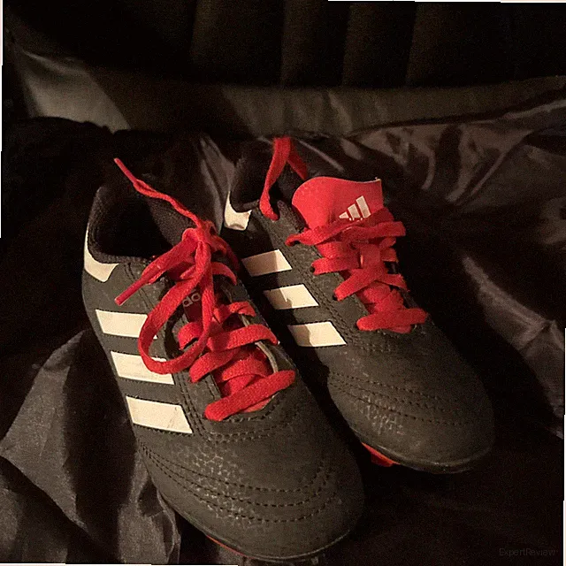 Adidas Kids Size 10 1/2 Soccer Cleats Black/Red Male. Slightly used. EUC