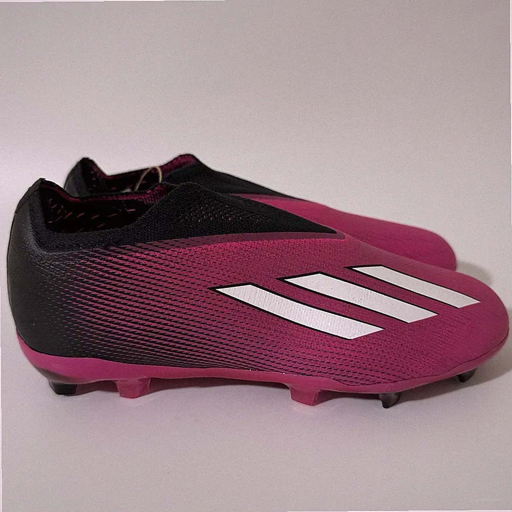 adidas Kids Size 3.5 X Speedportal+ Firm Ground Soccer Cleats Pink/Black GZ5120